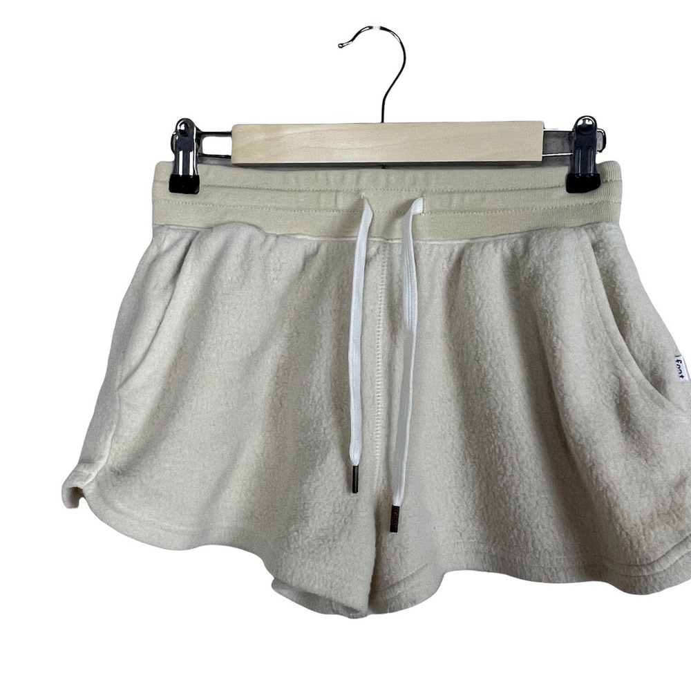 Feat Blanket Shorts Women Size‎ S Cream High Rise Cozycore Soft Girl Loungewear